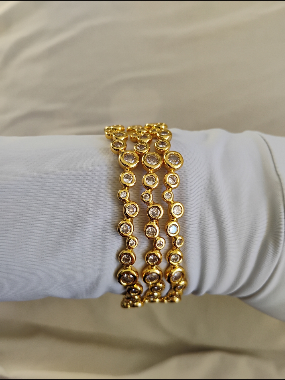 *Set of 3* Alexis Bittar Asterales Gold Skinny Cuff Bracelet - Picture 2 of 5
